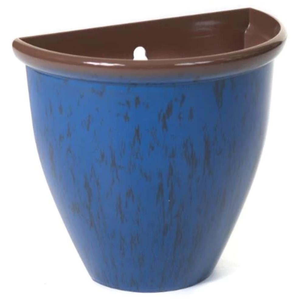 Running Glaze Wall Pot - Blue