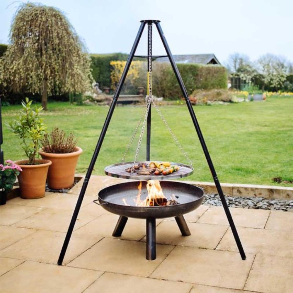 Hanging Tri-Grill - Fire Pits - Polhill Garden Centre