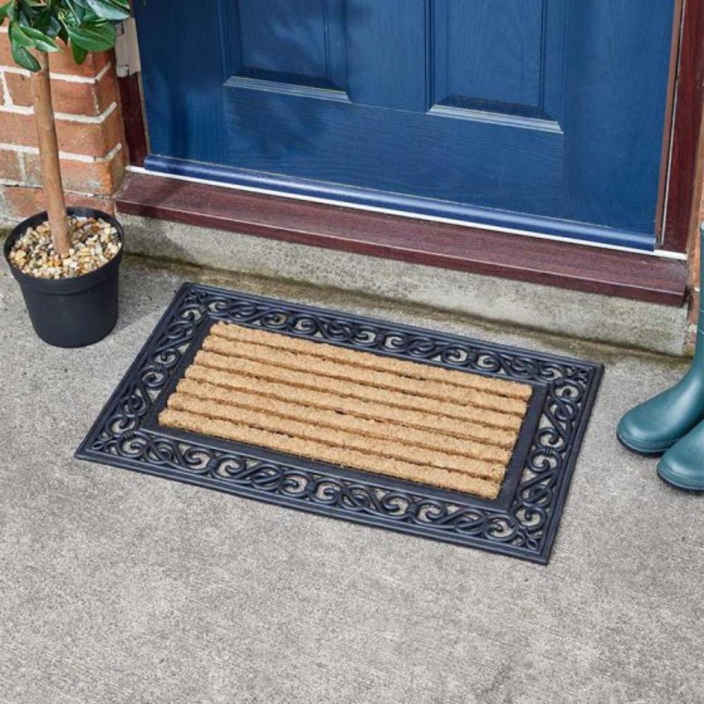 Doormat Hello Outdoors and Indoors, Non-Slip Dirt-Proof Doormat, Outdoor  Washable Doormat for Front Door, Entrance, Garden (45 x 75 cm, Black)
