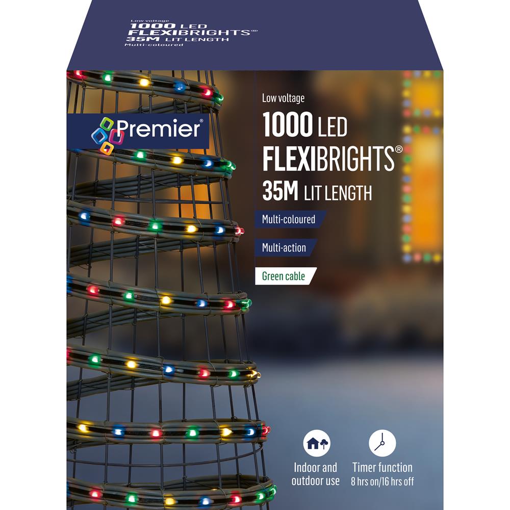 1000L Multi Action Soft Flexibrights Christmas Tree Lights Polhill