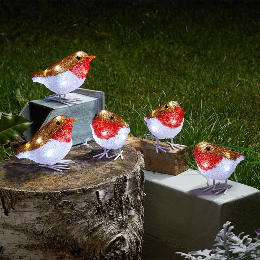 Inlit Ice Robins - Set Of 5