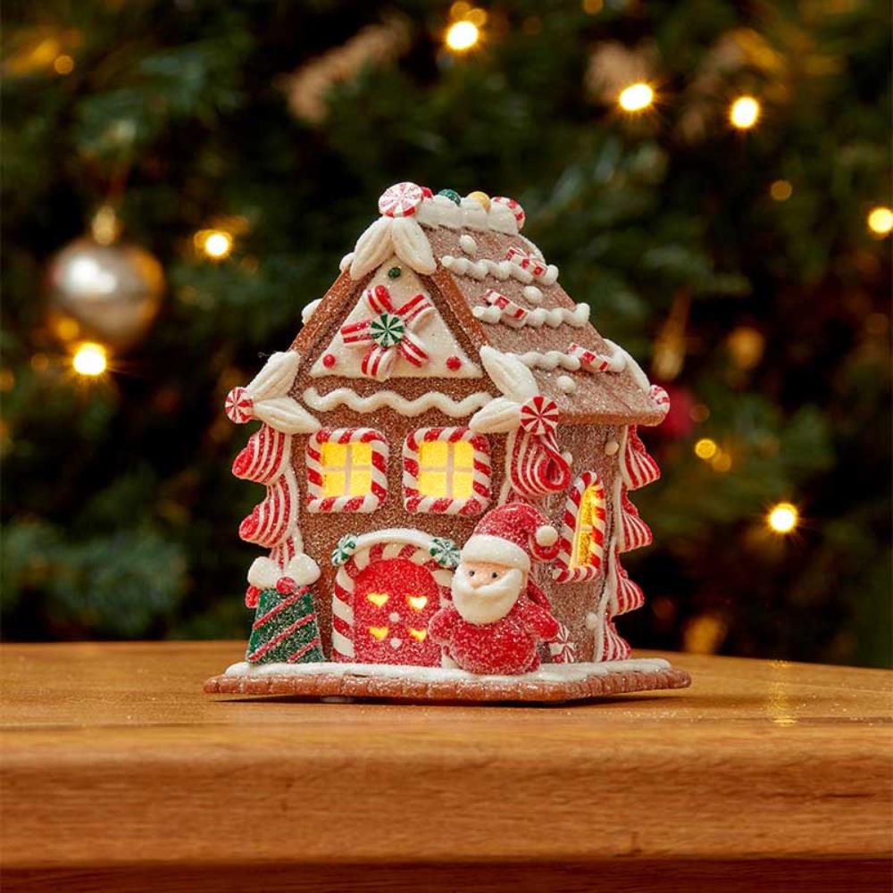 Gingerbread Santa Candycane Cottage