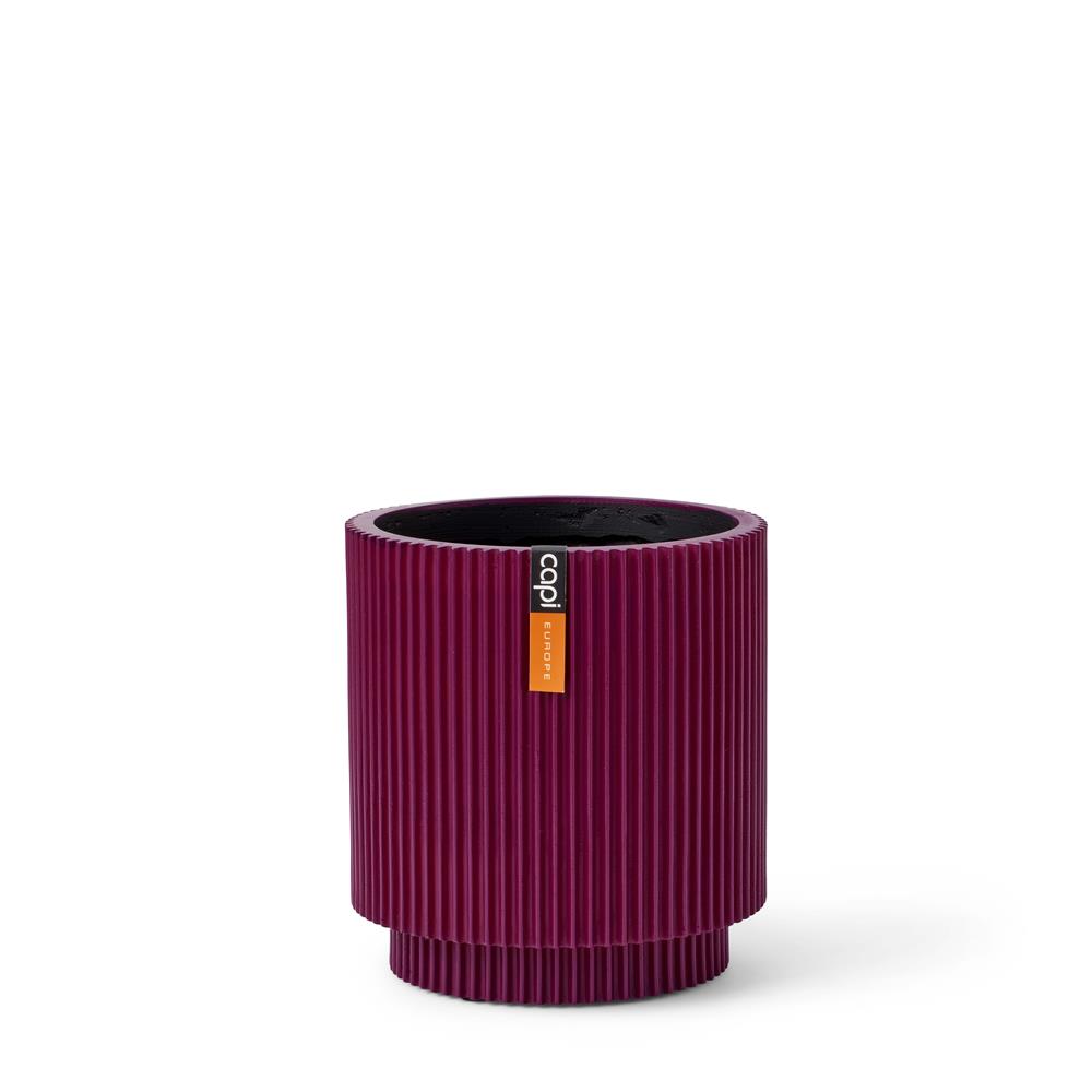 Vase cylinder Groove 15x17 purple