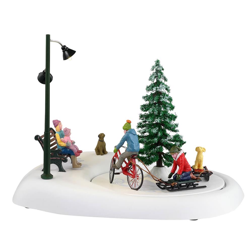 Lemax Christmas Village: Snowbiking With Dad