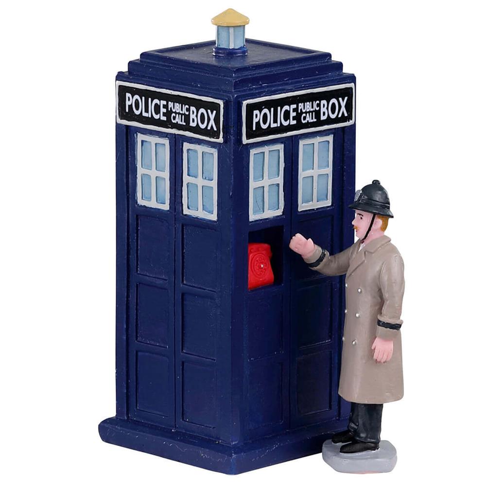 Model Christmas Village: Police Call Box, Set Of 2