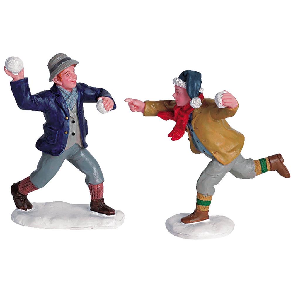 Christmas Village People: Snowball Fun, Set Of 2