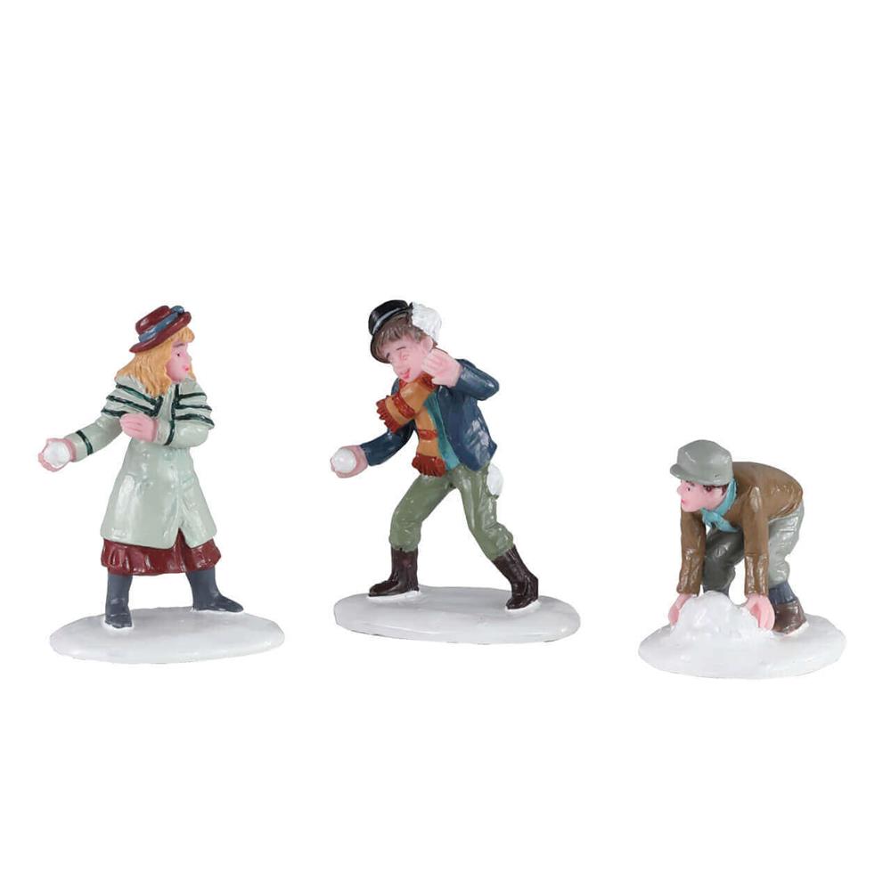 Christmas Village People: Snowball Skirmish, Set Of 3