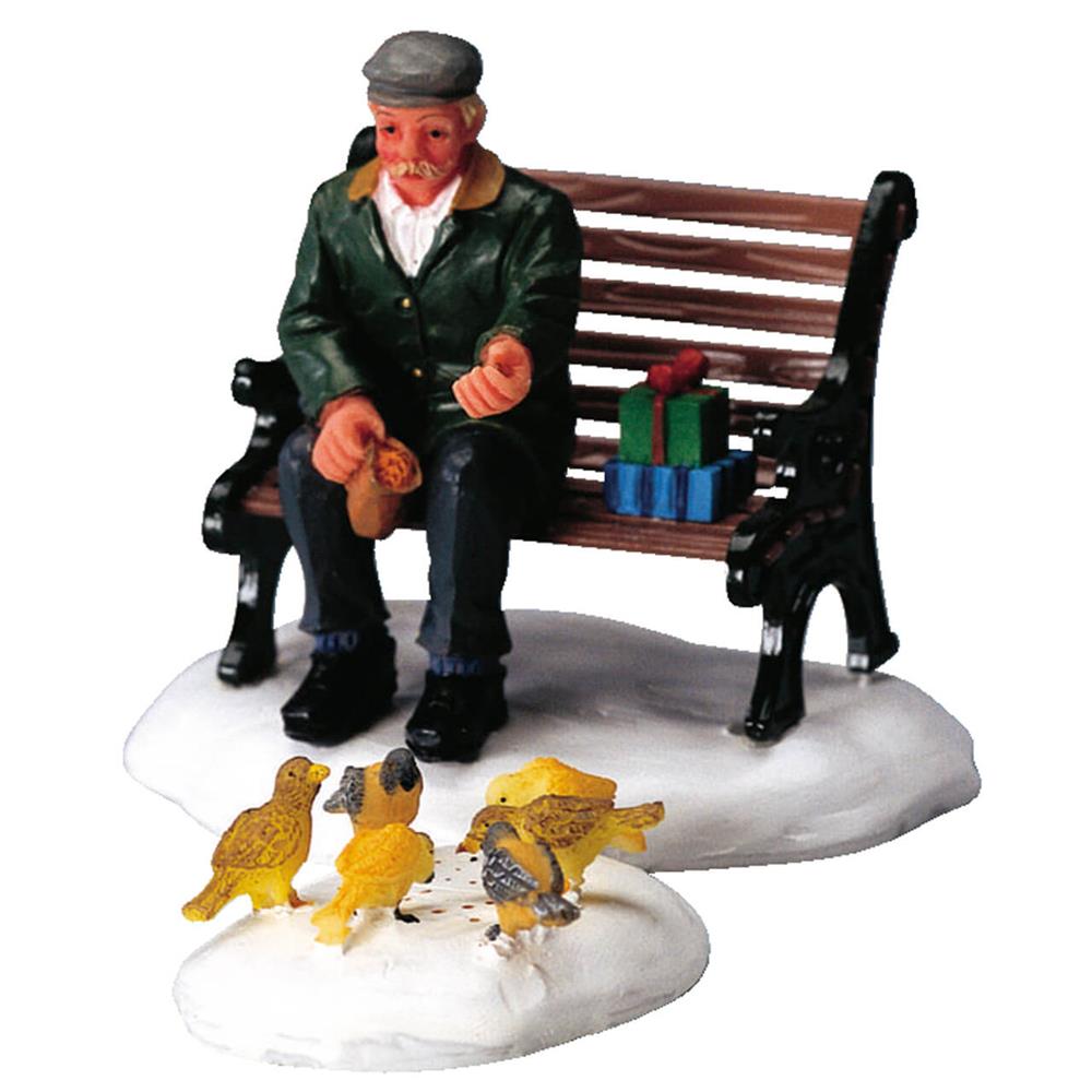 Christmas Village People: Feeding Pigeons, Set Of 2