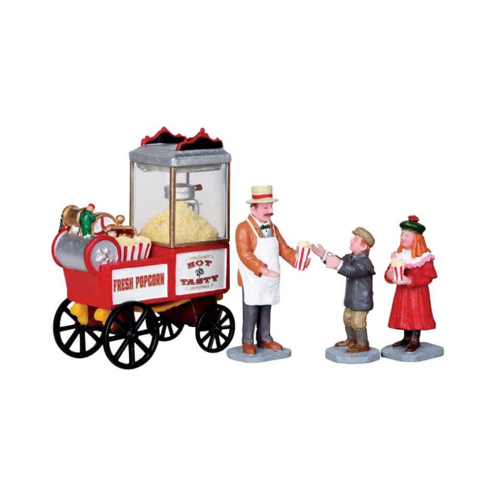 Christmas Village People: Popcorn Seller, Set Of 4