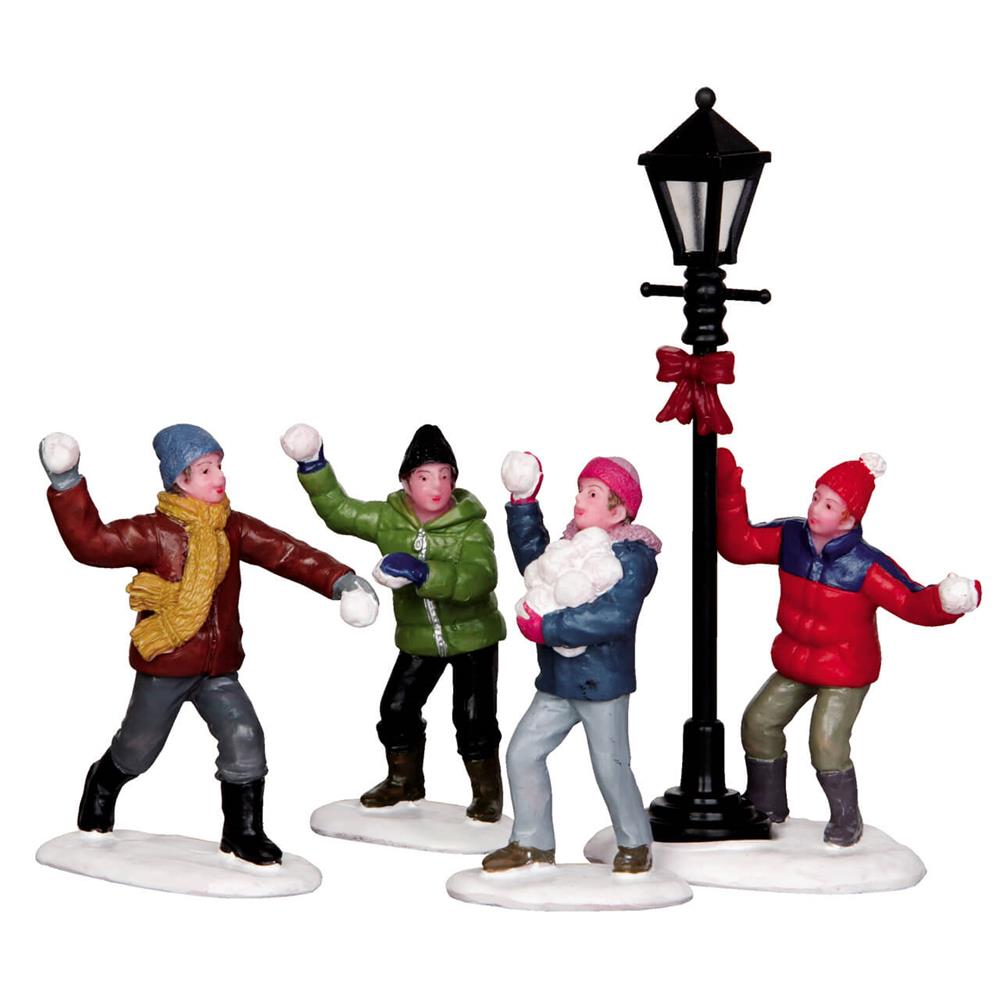 Christmas Village People: Snowball Fight!, Set Of 4