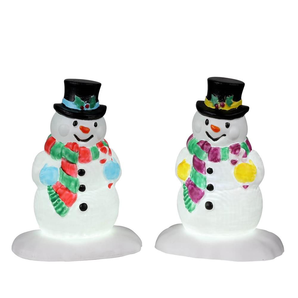 Holly Hat Snowman, Set Of 2