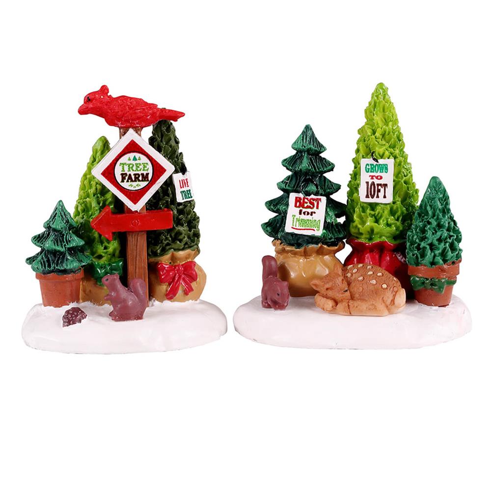 Lemax Christmas Village:  Tree Farm Display, Set Of 2