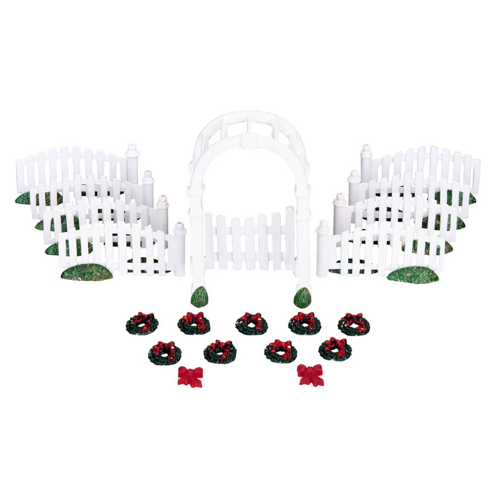 Lemax Christmas Village:  Arbor & Picket Fences W/Deco, X20