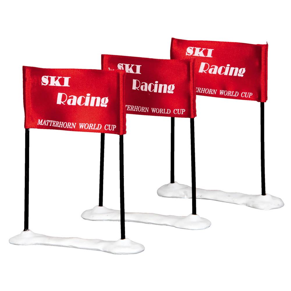 Lemax Christmas Village:  Ski Racing Flag, Set Of 3