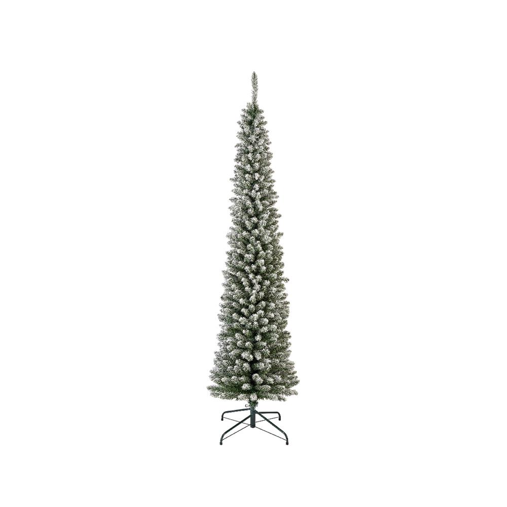 Pencil Pine Snowy 7ft Artificial Christmas Tree