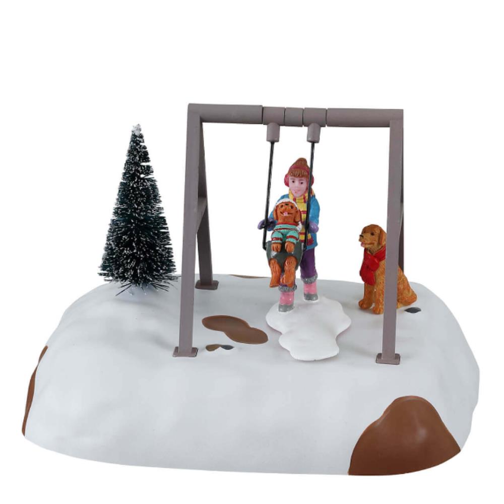 Lemax Christmas Village: Puppy Gets A Swing Ride, B/O (4.5V)