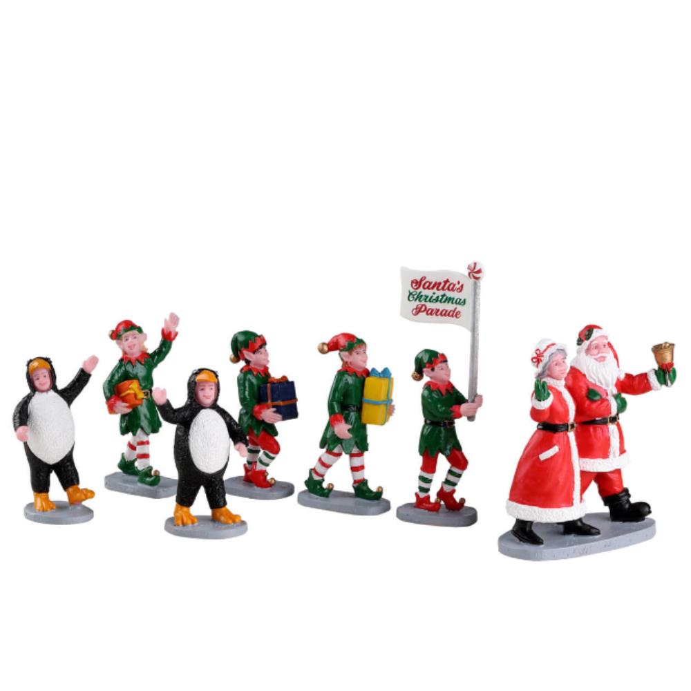 Lemax Christmas Village: Santa'S Elf Parade, Set Of 7