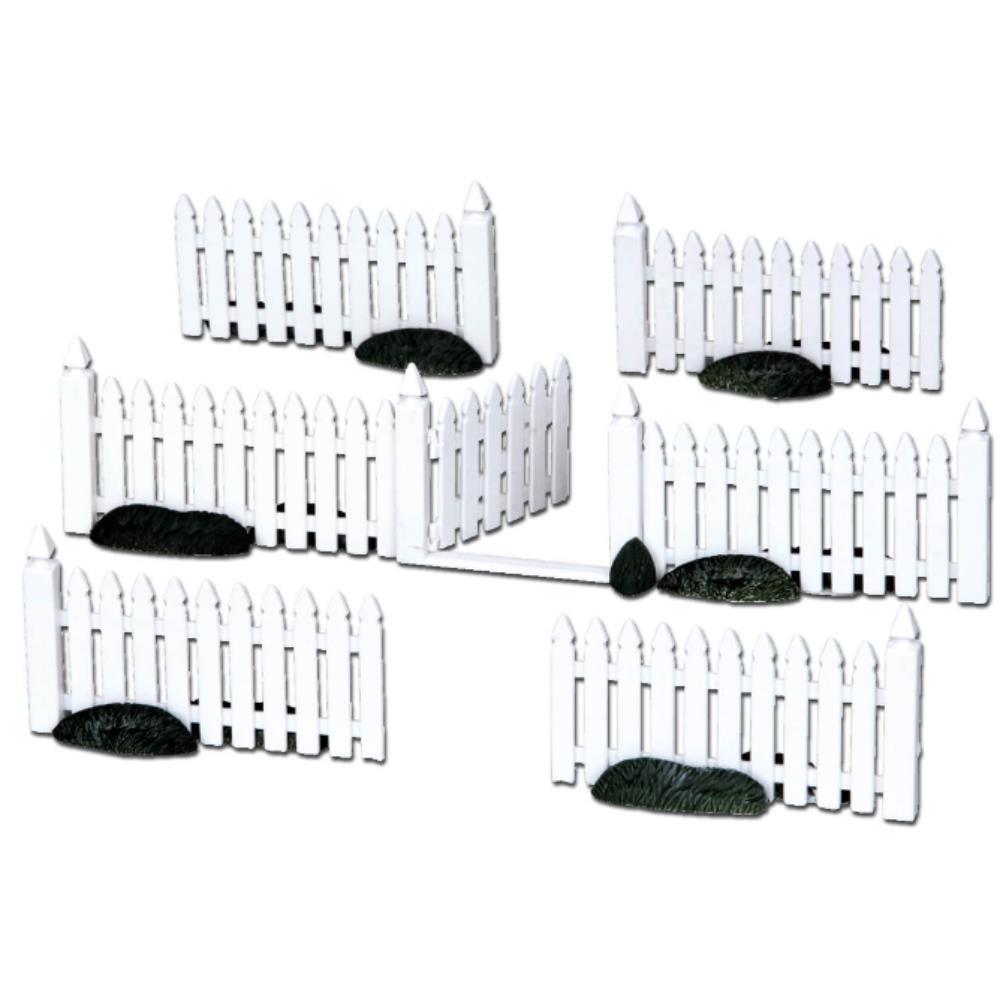 Lemax Christmas Village: Plastic Picket Fence, Set Of 7