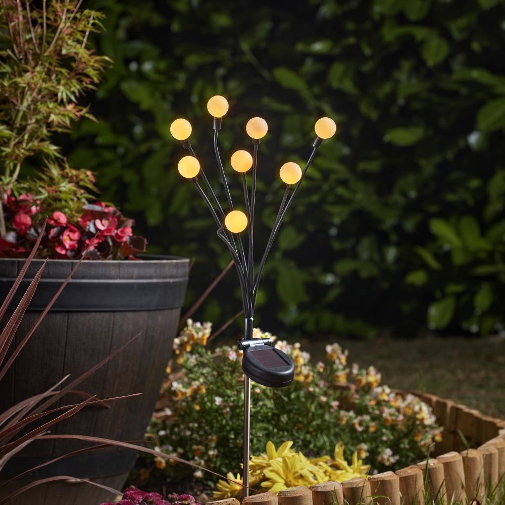 8-Stem GloGlobes Warm White Solar Stake Light
