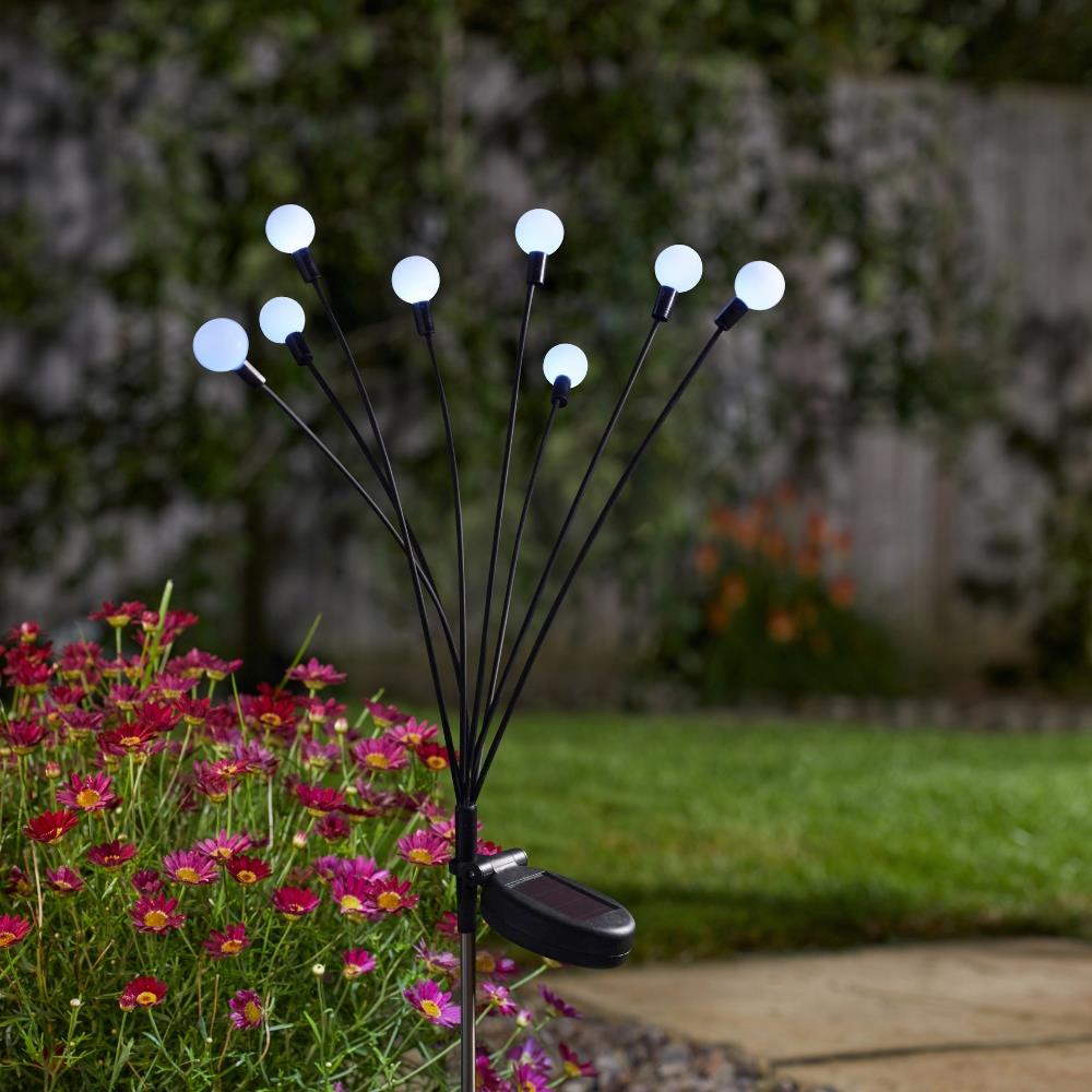8-Stem GloGlobes Cool White Solar Stake Light