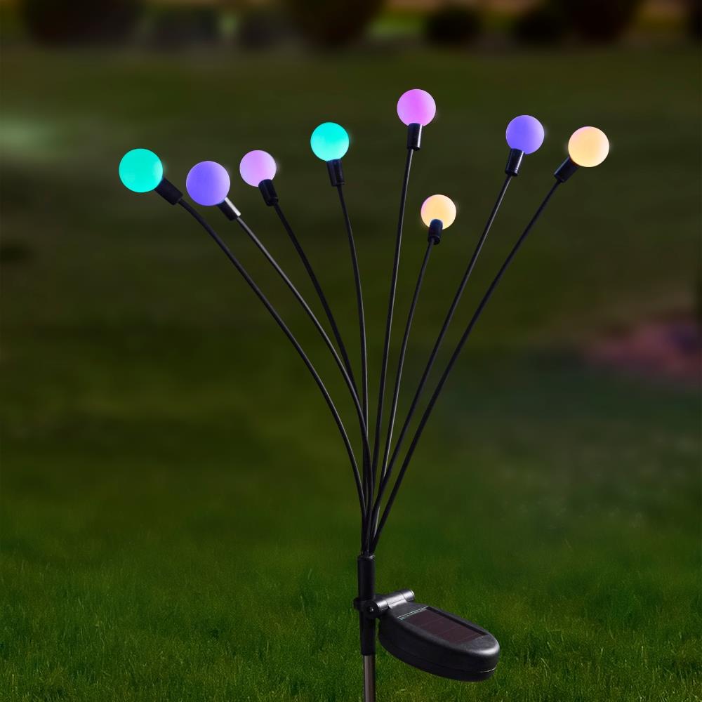 8-Stem GloGlobes Multi Coloured Solar Stake Light